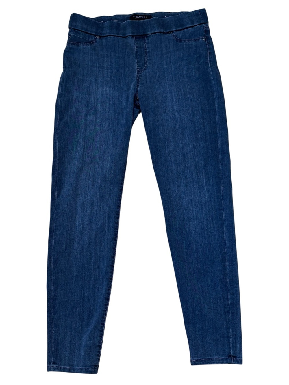 Liverpool Jeans, Pull On Denim, Soft Jeans, Jeggings Faded Black, Charcoal, 14